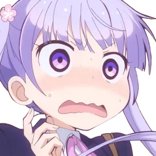 🤯 Anime, Garota, Chocada, Fofa, Sticker, Cabelo roxo, New Game! telegram sticker