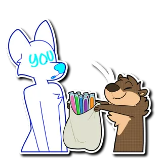 🤗 you cartoon, animals, otter, popsicle, cute, offering telegram sticker