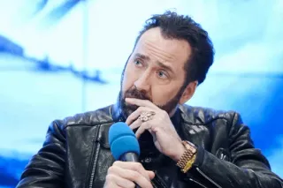 🥃 Nicolas Cage actor, celebrity, portrait, man, leather jacket telegram sticker