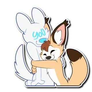 🤗 you furry, hug, cute, animal, friendship, cartoon, anthropomorphic telegram sticker