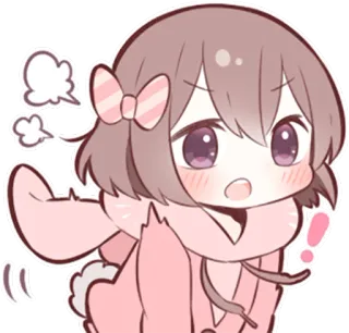 😤 Аниме, Чиби, Милый, Наклейка, Девушка, Мультфильм telegram sticker