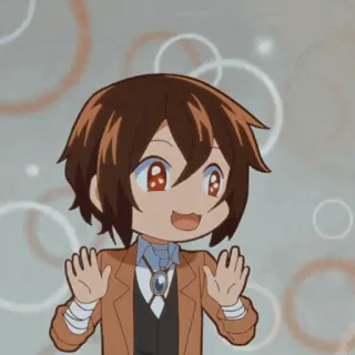 ⛓ Osamu Dazai Bungo Stray Dogs Anime, Chibi, Kawaii, Osamu Dazai, Bungo Stray Dogs, Charakter, Fanart whatsapp sticker