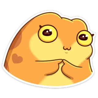 ☺️ grenouille, mignon, drôle, sticker, jaune, animal, dessin animé whatsapp sticker