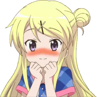 🐱 anime, meisje, schattig, blozen, cartoon whatsapp sticker