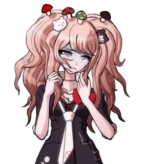 😰 Junko Enoshima Danganronpa Anime, Danganronpa, Junko Enoshima, rozpacz, słodkie, Manga telegram sticker