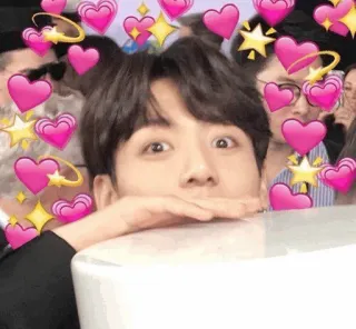 🎋 Jungkook Jungkook, K-pop, BTS, hearts, love, fan sticker, idol telegram sticker