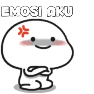 🍡 EMOSI AKU en colère, frustré, émotion, dessin animé, blanc telegram sticker