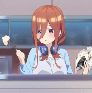 🐾 Miku Nakano The Quintessential Quintuplets Anime, Cucina, Personaggio, Miku Nakano, Le 5 Sorelle telegram sticker