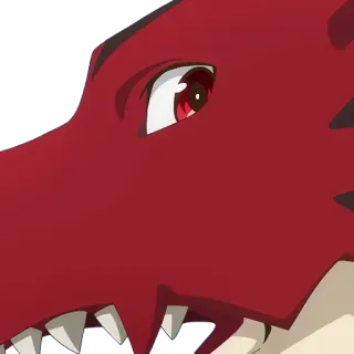 😒 красный, аниме, монстр, мультфильм, глаз, зубы telegram sticker