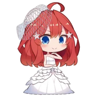 ❤️ Anime, Chibi, Kawaii, Gaun pengantin, Pengantin whatsapp sticker