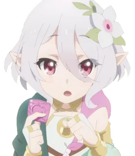 🍆 anime, cute, elf, flower, cartoon, manga telegram sticker