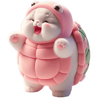 🤩 chat, tortue, mignon, animal, autocollant, dessin animé, kawaii whatsapp sticker