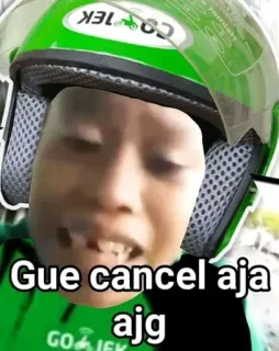 👊 Gue cancel aja ajg gojek, annuler, mème, indonésie, chauffeur telegram sticker