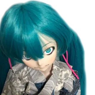 😐 Hatsune Miku Аниме, Кукла, Манга, Вокалоид, Фигурка telegram sticker