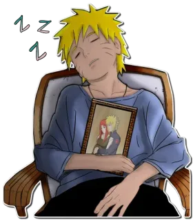 😴 Naruto anime, naruto, sleeping, uzumaki, cartoon, relaxed telegram sticker