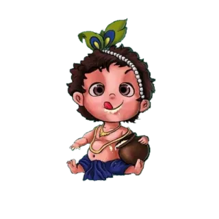 😋 Krishna 神, 印度教, 婴儿, 印度, 神话 telegram sticker