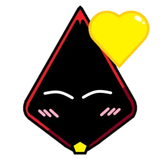 💛 Desenho animado, Personagem, Adesivo, Coração, Fofo, Abstrato, Forma telegram sticker