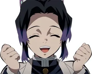 😊 Shinobu Kocho Demon Slayer อนิเมะ, ดาบพิฆาตอสูร, ชิโนบุ โคโจ, ยิ้ม telegram sticker