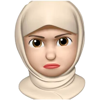 🧕 woman, emoji, hijab, serious, muslim, female telegram sticker