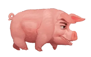 🐖 pig, animal, cartoon, farm animal, pink whatsapp sticker
