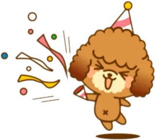 🎉 cão, festa, celebração, confetes, aniversário telegram sticker