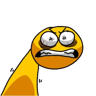 😡 Desenho animado, Bravo, Rosto, Engraçado, Emoção, Personagem telegram sticker