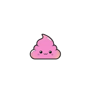 💩 cacca, emoji, carino, rosa, kawaii, mucchio di cacca telegram sticker