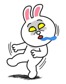 😵 кролик, мультик, сонный, ошеломленный, измотанный whatsapp sticker