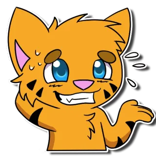😅 gato, adesivo, desenho animado, animal, laranja, expressão, incerto, pergunta telegram sticker