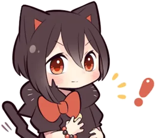 ❗ Anime, Mangá, Garota gato, Kawaii, Bonito, Arte digital whatsapp sticker