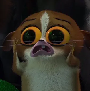 😳 Mort Madagascar Mort, Madagaskar, Lemur, süß, animiert, besorgt, verängstigt telegram sticker