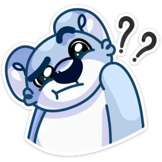 🤔 koala, bingung, tanda tanya, binatang, imut, ekspresi, emosi whatsapp sticker