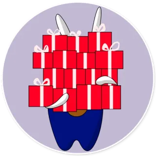 🎁 мультфильм, кролик, подарок, подарки, посылки telegram sticker