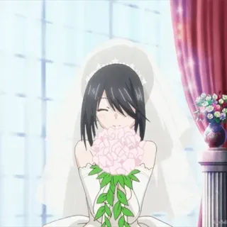 🍷 bride, wedding, anime, bouquet, dress telegram sticker
