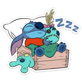 😴 Stitch ZZZ สติทช์, นอนหลับ, การ์ตูน, น่ารัก, ลิโล่แอนด์สติทช์, zzz telegram sticker