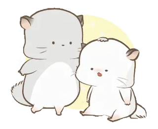 🥰 chinchilla, imut, kartun, hewan, kawaii, binatang pengerat, hewan peliharaan telegram sticker