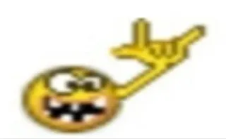 🤟 Emoji, Giallo, Faccia, Rock on, Gesto della mano, Divertente telegram sticker