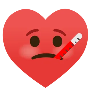 🌟 heart, sick, thermometer, emoji, illness, sad, health telegram sticker