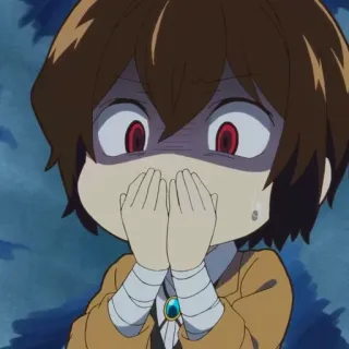 ☕️ Osamu Dazai Bungou Stray Dogs Аниме, Чиби, Грустный, Встревоженный, Bungou Stray Dogs, Осаму Дазай telegram sticker