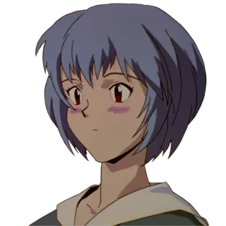 😳 Rei Ayanami Neon Genesis Evangelion Anime, Rei Ayanami, Evangelion, Personagem, Garota, Japonês whatsapp sticker