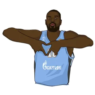 😍 basketball, sport, athlète, dessin animé, joueur, Gazprom telegram sticker