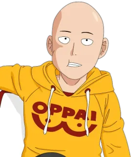 🙄 Saitama One-Punch Man OPPAI сайтама, ванпанчмен, аниме, манга, герой, оппай whatsapp sticker