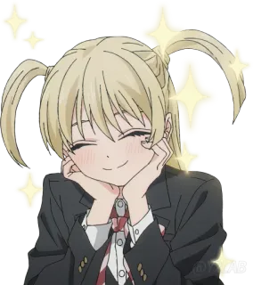 ✨ Anime, Ragazza, Brillantini, Carina, Sorriso, Felice, Uniforme scolastica whatsapp sticker