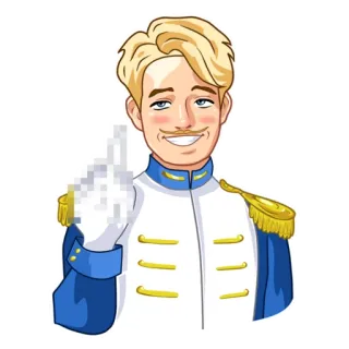 🖕 uomo, principe, gesto, maleducato, sticker, dito medio telegram sticker