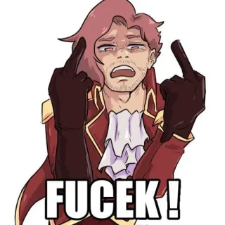 ➖ FUCEK! middle finger, offensive, rude, angry, cartoon, meme telegram sticker