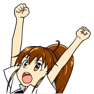 😆 Anime, Cartoon, Mädchen, aufgeregt, fröhlich, Feier, glücklich, jugendlich telegram sticker
