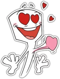 😍 cartone animato, amore, cuore, personaggio, emozione, espressione telegram sticker