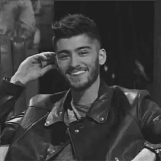 🖇 Zayn Malik 泽恩·马利克, 歌手, 名人, 肖像, 黑白 telegram sticker