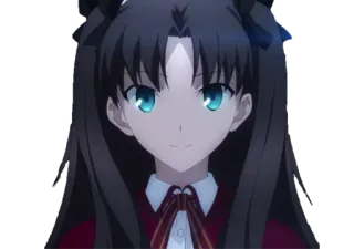 🙃 Rin Tohsaka Fate/stay night anime, cartoon, character, girl, brunette, schoolgirl, mage, tsundere telegram sticker