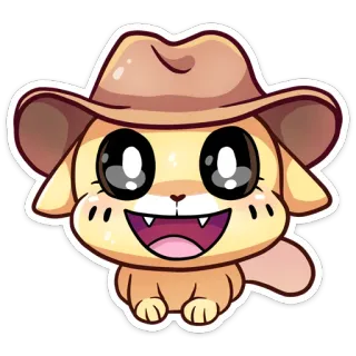 🎩 Hoạt hình, Mèo, Động vật, Kawaii, Dễ thương, Mũ telegram sticker